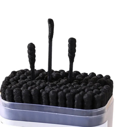 New Boxed Black Cotton Swabs Japanese Earpick Cotton Swabs Clean Blackhead Earpick Disposable Double-ended Cotton Swabs