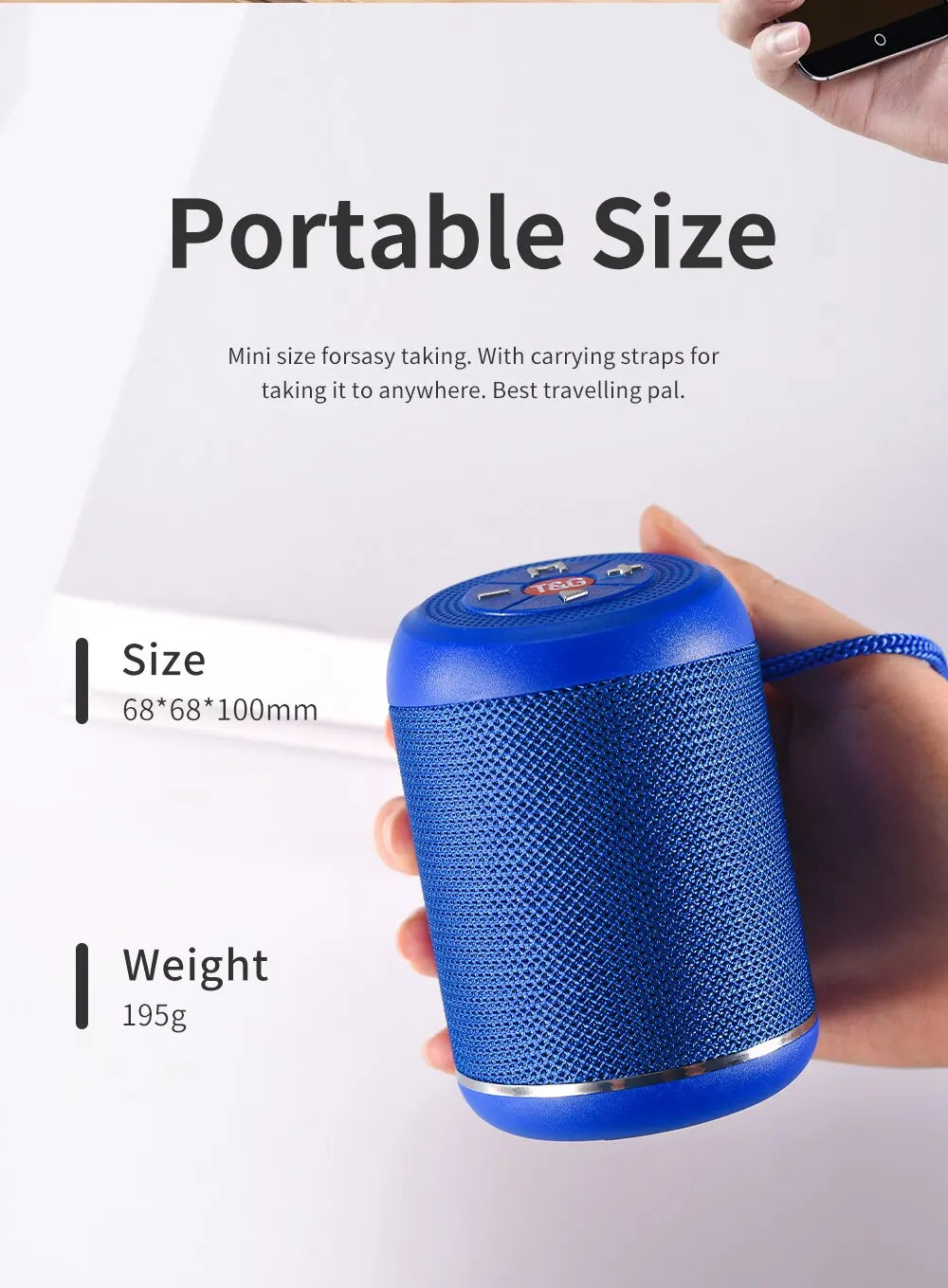 Bluetooth Speaker TG517 Portable Mini Wireless Soundbar for Outdoor Indoor Loudspeaker Support TF Card FM Radio IPX5 Waterproof