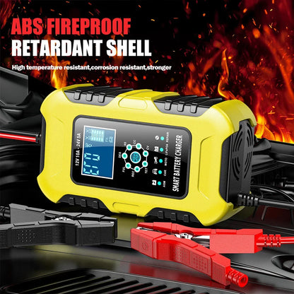 Car Battery Chargers 12V/10A 24V/5A Full Automatic AGM Wet Smart Battery Chargers Maintainer Portable Battery Chargers