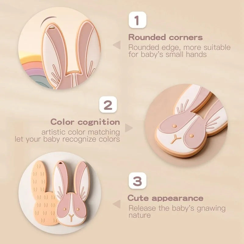 Baby Silicone Teethers Animal Food Grade Silicone Baby 0-12 Toys Silicone Teeth Grinding Stick Newborn Pacifier Accessories Toys