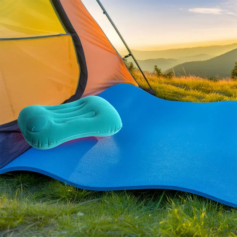 Camping Pillow Inflatable Travel Pillow 1pc Portable Neck Rest Press to Inflate Compact Air Pillow for Beach Office Home Travel
