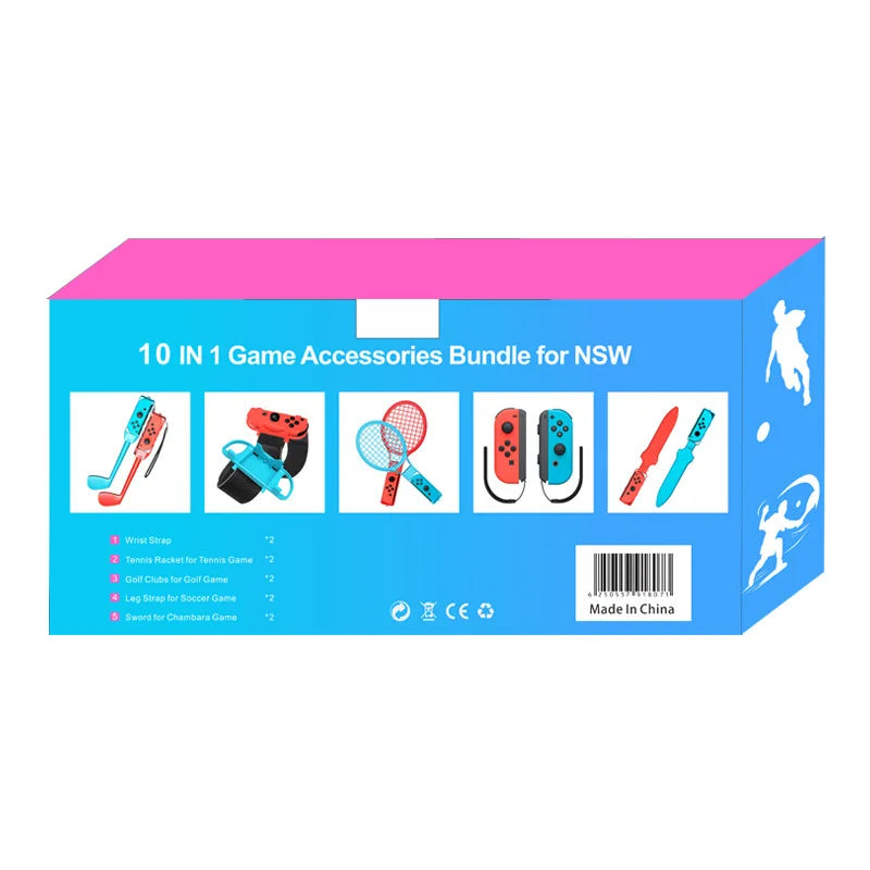 Switch sports motion sensing game accessory, suitable for Switch game sports series kit 10 in 1 sports game set/game gift
