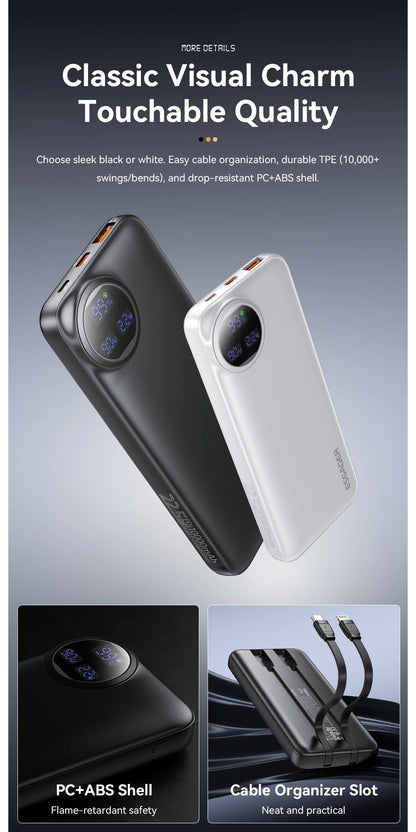 Essager Power Bank 30000mAh 22.5W PD Fast Charging Powerbank Portable Battery Charger For iPhone 15 14 13 12 Pro Max Huawei