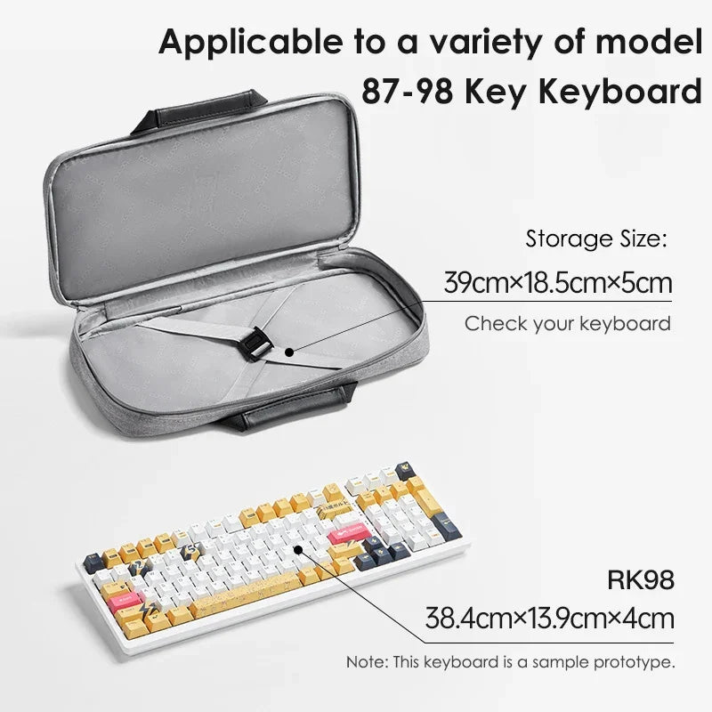 Tech Pouch Organizer for Keyboard Within 82-108 Key Mechanical Keyboard Storage Bag Organizer Travel Tech Pouches Dust Cover