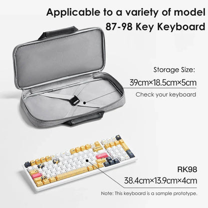 Tech Pouch Organizer for Keyboard Within 82-108 Key Mechanical Keyboard Storage Bag Organizer Travel Tech Pouches Dust Cover