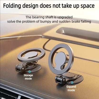 Magnetic Car Phone Holder All-Metal 1040° Rotation Cell Phone Stand For Magsafe iPhone 16 15 14 13 12 Pro Max Dashboard Mount