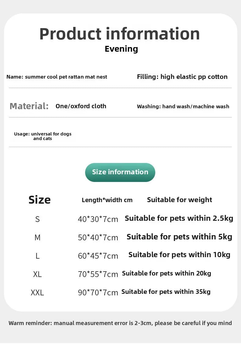 Pet Ice Pad Summer Cat Kennel Pet Cushion Pet Mat Pet Bed