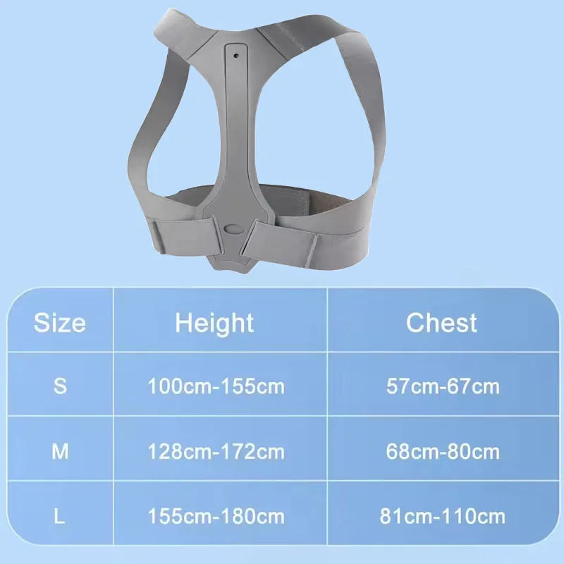 Adjustable Back Brace for Both Male and Female Use in Posture Correction to Prevent Hunchback in Aitting Posture