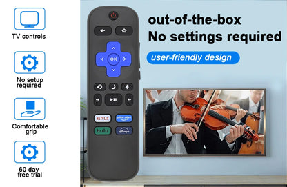 Replacement Remote Control for Roku TV, Compatible with TCL Roku/Hisense Roku/Onn Roku (Not Compatible with Roku Stick, Box and