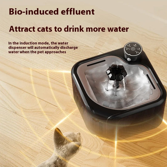 New Stainless Steel Pet Water Fountain Smart Circulating Cat Dog Drinker Automatic Flow Drinking Device