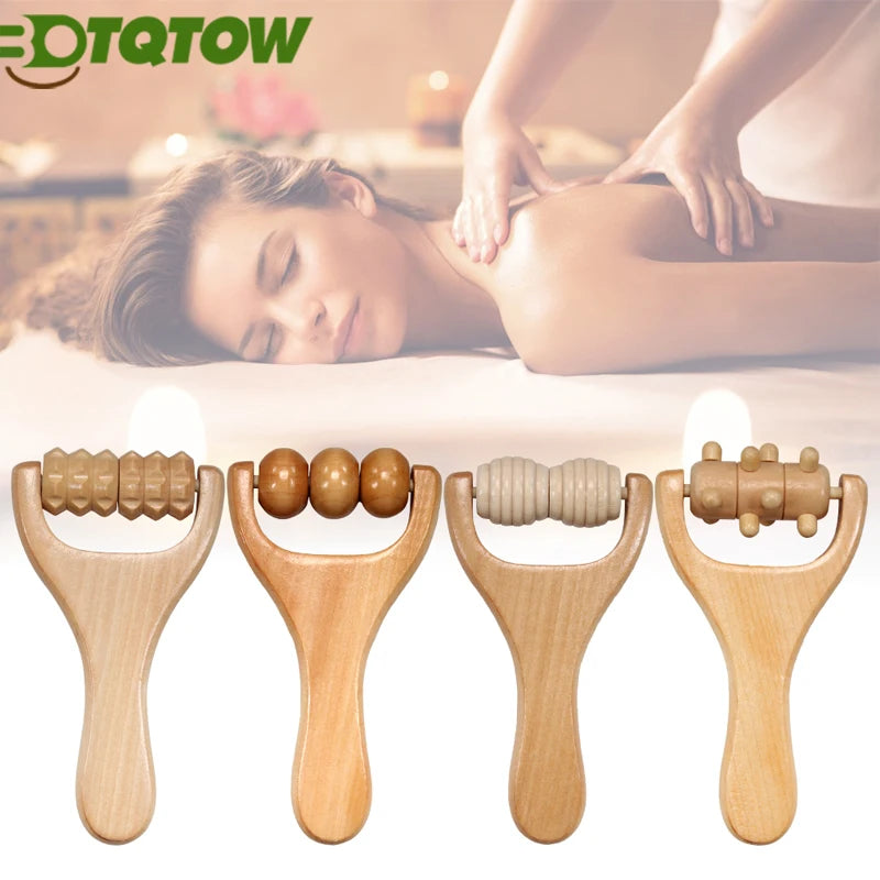 1Pcs Wooden Massage Roller,Multi-Functional Roller for Cellulite Reduction,Muscle Tension,Supports Skin Health,Full Body Roller