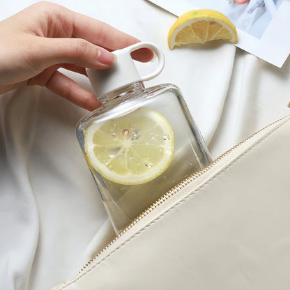 Water Botlte Flat Bpa Free Sport Clear Plastic Crystal Drinks Kettle Notebook Milk Juice Transparent Drinkware Birthday Gift