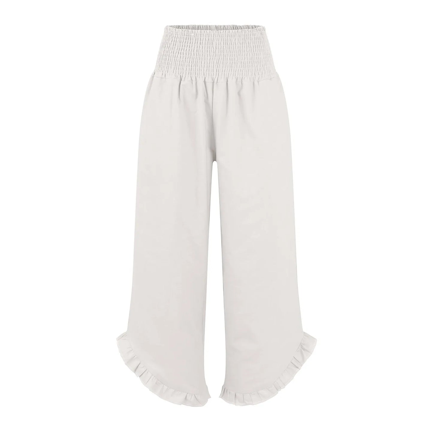 Summer Womens Palazzo Pants Summer Casual Flowy Wide Leg Trousers Beach Travel Vacation Outfits All Match Loose Baggay Pants