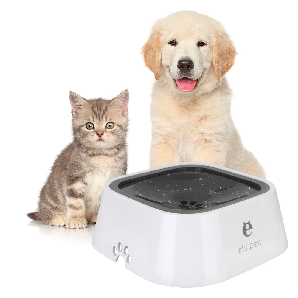 Slow Water Feeder Dispenser Anti-Overflow Cat Dog Water Bowl Pet Products Carried Floating Bowl 1.5L