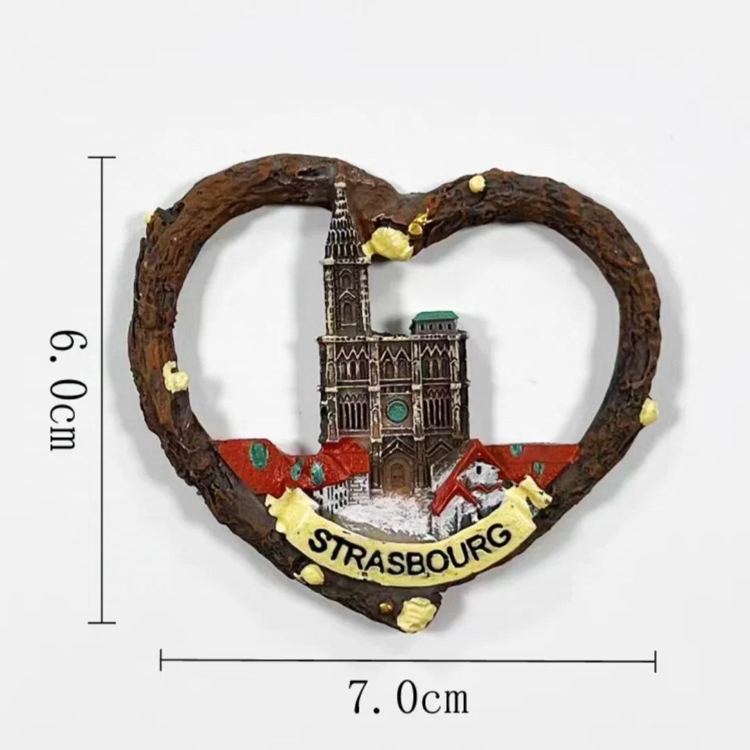 Europe France Lyon Strasbourg Marseille Resin 3D Fridge Magnets Tourism Souvenir Refrigerator Sticker