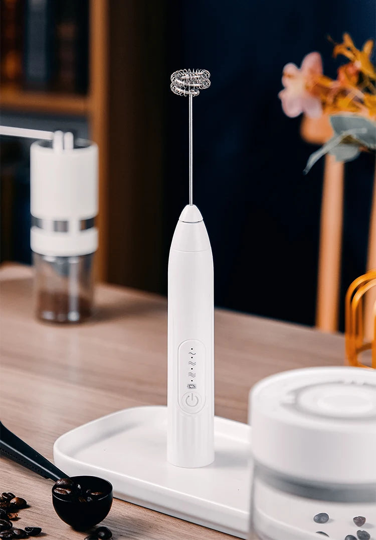 BINCOO Electric Milk Foamer Blender Stainless Steel Handheld Milk Frother Wireless Coffee Whisk Mixer Egg Beater Kitchen Tools