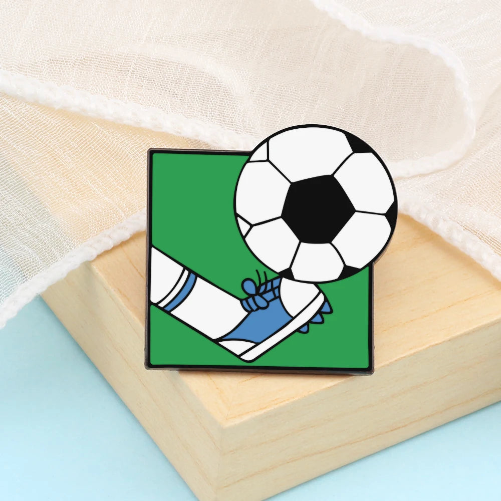 All Love Sports!Healthy Lifestyle Enamel Pins Rugby Basketball Soccer Bowling Brooches Roller Skates Badge Shirt Hat Bag Jewelry