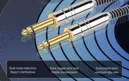YYTCG 6.35mm Audio Line Cable Stereo Jack Male to 2 RCA Male Cable for PC DVD TV VCR MP3 Speakers Video Audio Cable Cord 1.5m 2m