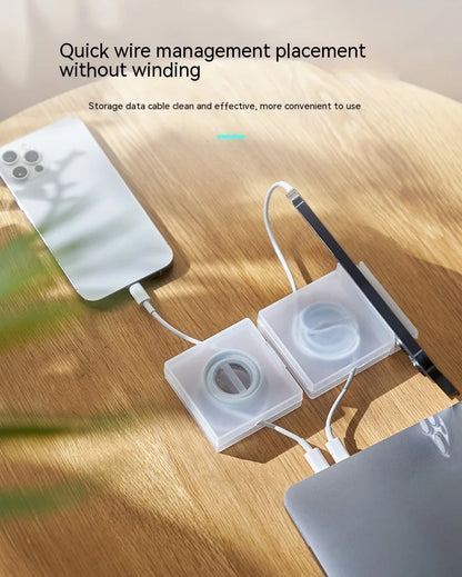 Portable Transparent Cable Organizer Cord Management Usb Cable Winder Retractable Phone Holder Charger Wire Storage Protector