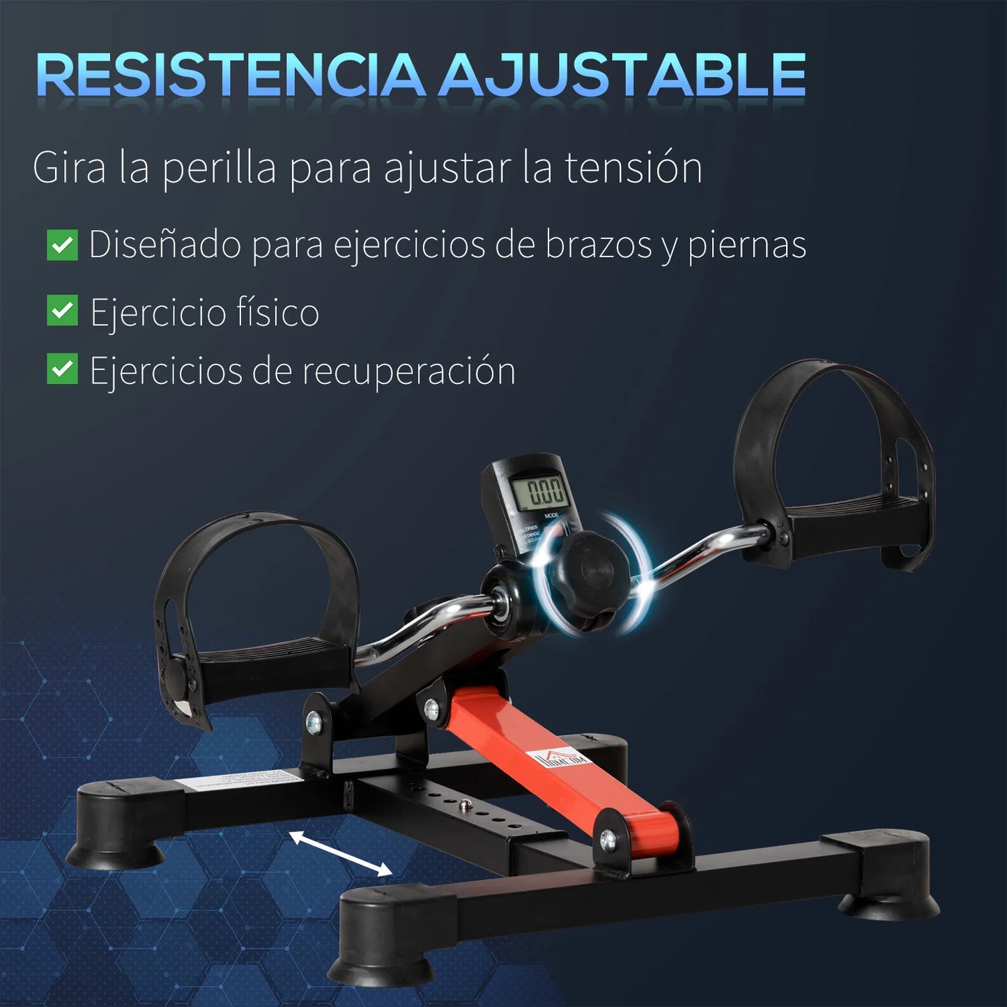 HOMCOM Mini stationary bike with height length adjustable LCD screen black