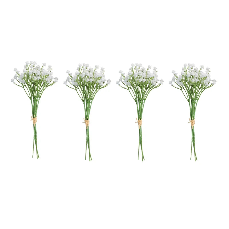 White Babys Breath Flowers Artificial White Fake Flowers Gypsophila DIY Floral Bouquets Arrangement Wedding Home Decor