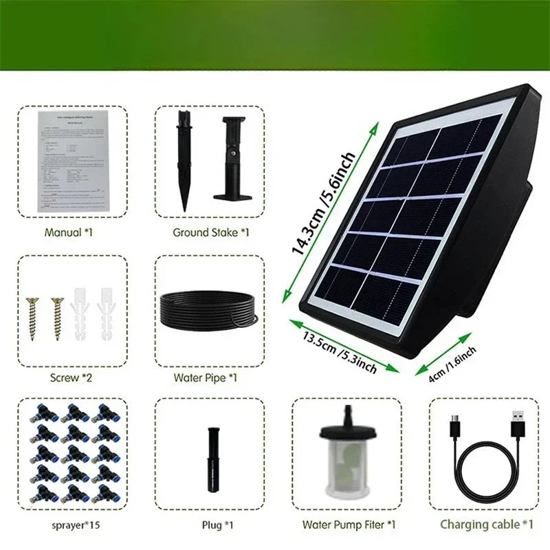 Solar Irrigation System for Garden Plant Automatic Drip Irrigation System DIY Garden Watering System Drip Hose Irrigation
