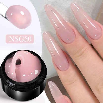 BORN PRETTY 15ml Clear Non Stick Hand Extension Gel Nail Polish for 3D Shaping Nail Art Solid Milky Jelly Hard Gel for Fake Nail