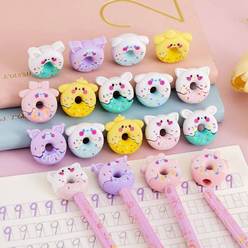 6pcs/Boxes Kawaii Creative Donuts Student Stationery School Office Supplies Children Erasers Kids Pencil Erasers
