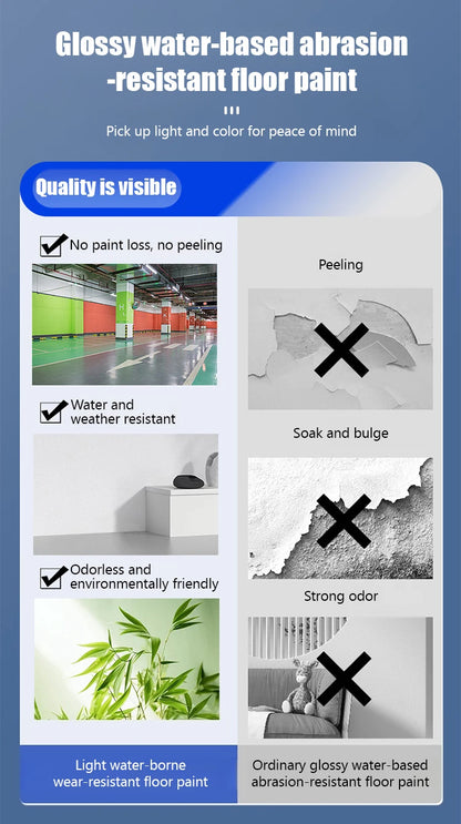 Floor paint water-based indoor and outdoor household floor paint waterproof coating plant floor wear-resistant leveling paint
