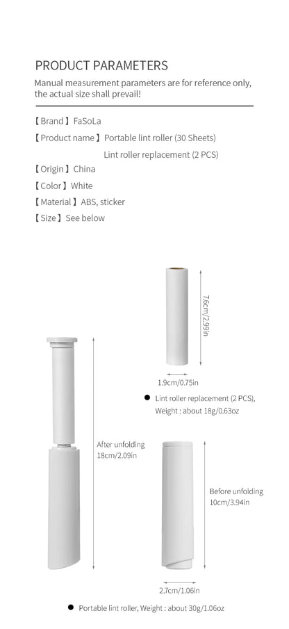 Portable Mini Clothing Lint Roller For Vercoats Woolen Clothes Static Electricity Grooming Brush for Pet Hair