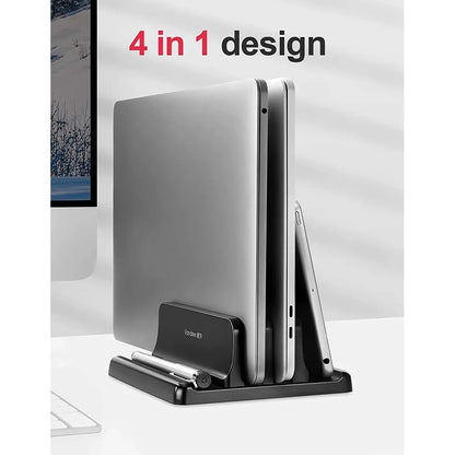 Vertical Laptop Stand Plastic Portable Macbook/Tablet/Phone Holder Adjustable Desktop Notebook Dock Space Save Accessory-Vaydeer