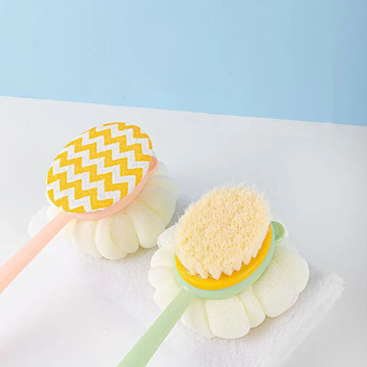 Double-sided Bath Scrubber Bath Brush Long Handle Soft Hair Bath Brush Removable Bath Towel Bath Ball Double Side Rub Cleaning