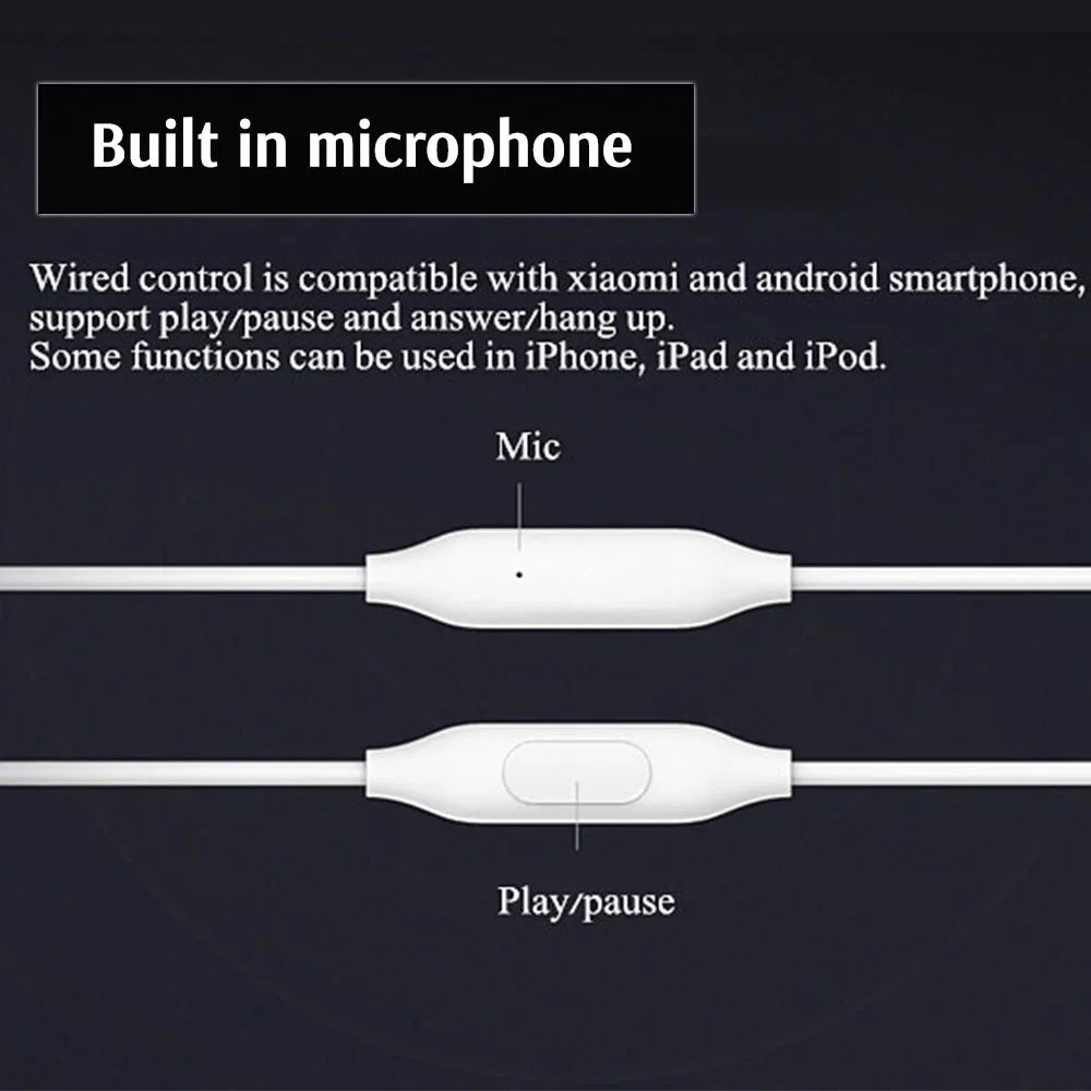 Xiaomi Mijia Smart Earphones Piston 3 Fresh Version In-Ear With Mic Wire Control For Mobile Phone For Xiaomi 5 5s 6 For Iphone