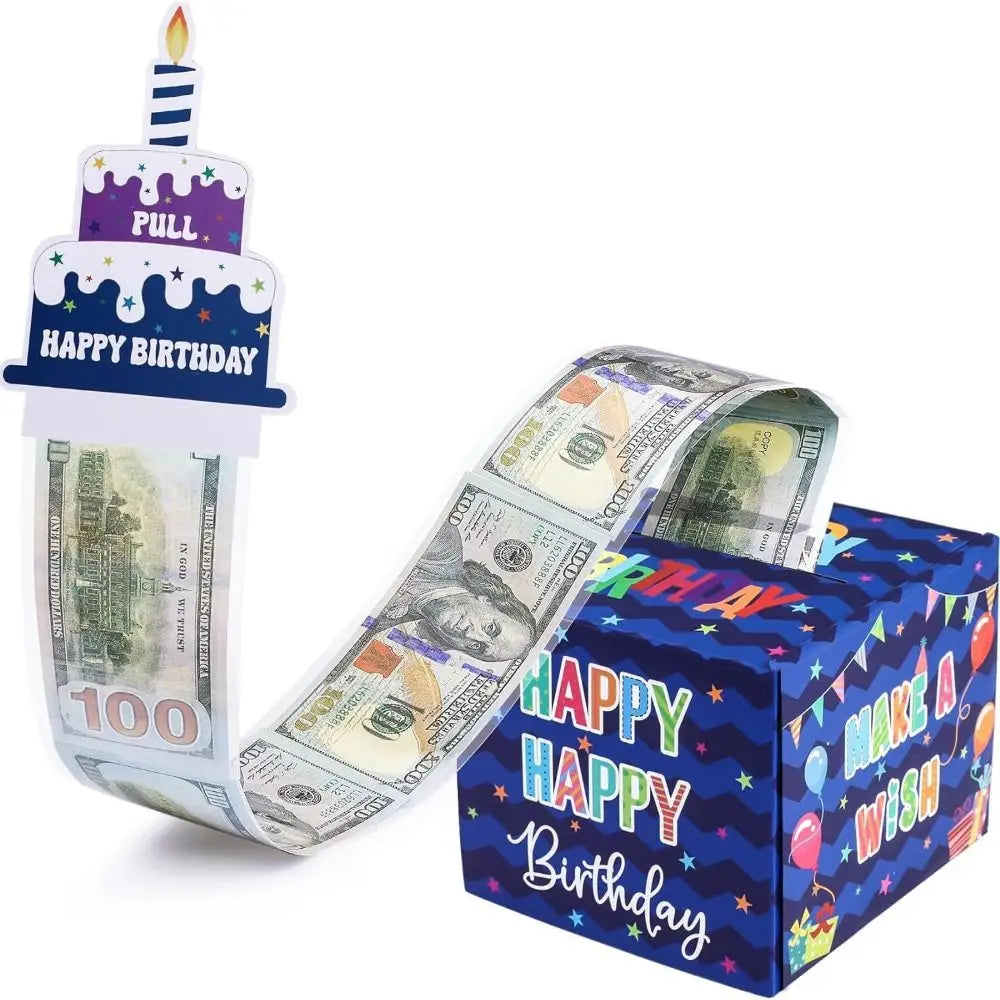 New Birthday Cash Pull Gift Box Money Pulling Box Cash Gift Box Cash Black Money Clip Funny Surprise Birthday Cake Decoration