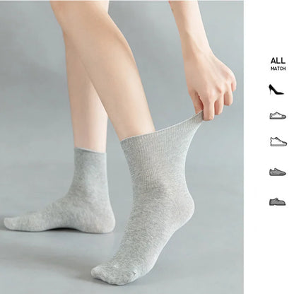 Women's 5 Pairs Quality Cotton Diabetic Middle Socks Comfortable Loose Mouth  Plus Size48,49,50 Older Men's Diabetic Socks Meias