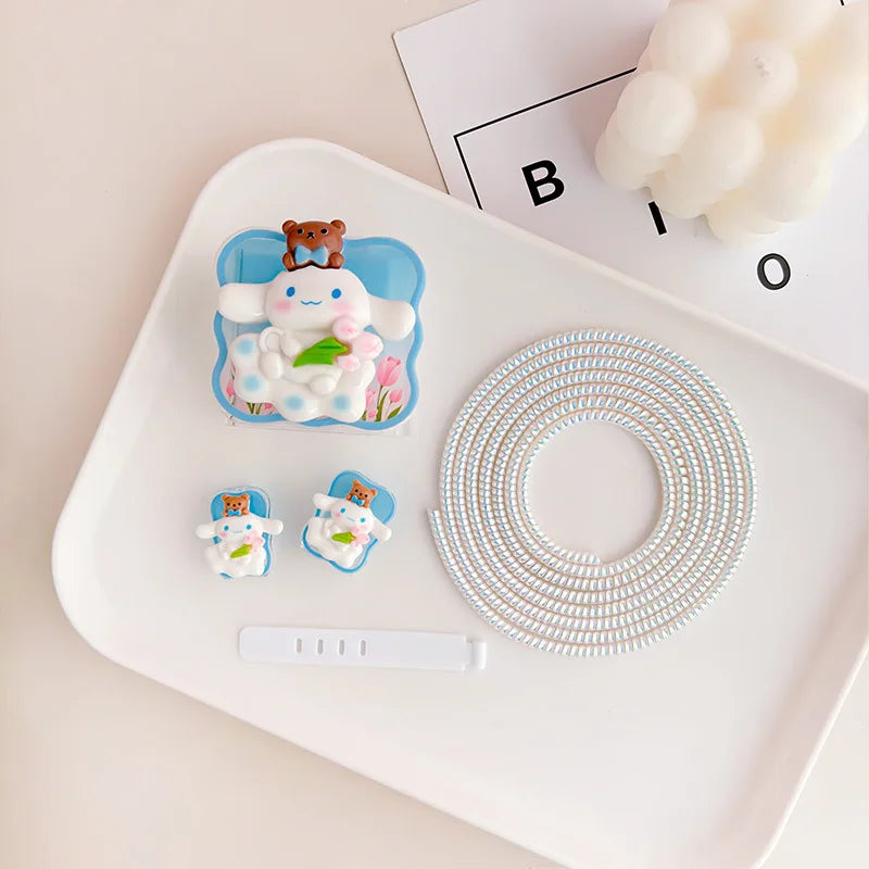 Joytop Sanrio 5Pcs Set Cable Protector for Huawei 35W/40W/66W/88W/100W Fast Charger Case Phone Wire Cord Organizers Winder