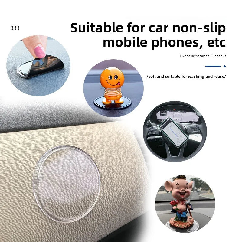 3PCS Car Dashboard Non-Slip Mats, Removable Sticky Silicone Gel Pad, Multi-Functional Auto Magic Gel Holder Stick to Cell Phone
