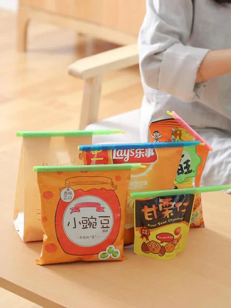 Reusable Bag Clip, Food Storage Sealer - for Snacks, Chips & Kitchen Organizer, Plastic Sealing Stick, Keep Fresh
