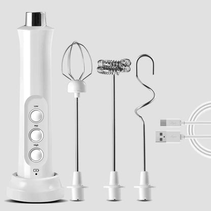 Handheld Egg Beater Mixer Drink Blender with 3 Modes 3 Whisk USB Charger Bubble Maker Coffee Foamer USB Electric Milk Frother