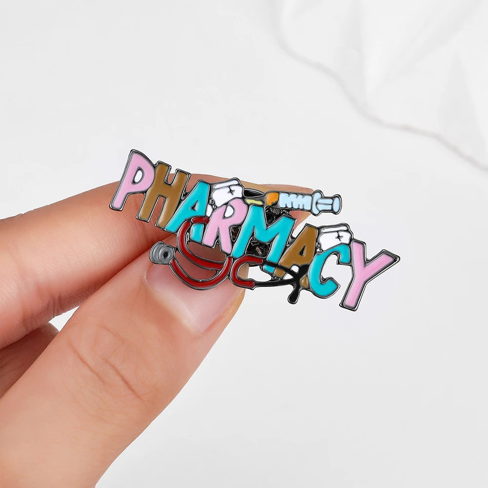 Hanreshe Medical Pharmacy Pin Pharmacist Doctor Nurse Funny Pin Lapel Bag Backpack Badge Medicine Jewelry Gift