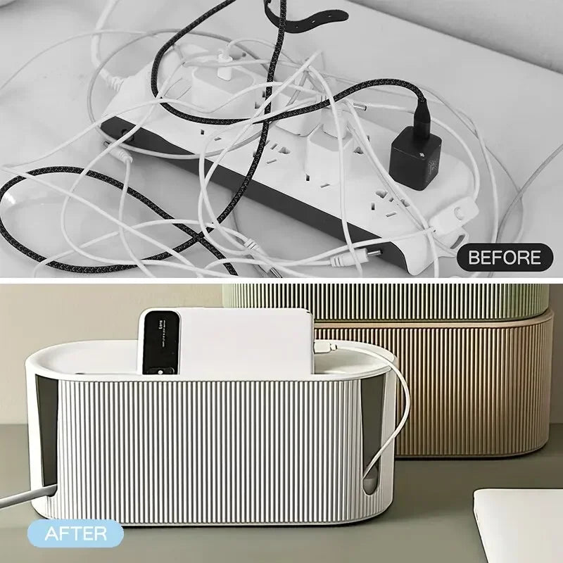 Portable Cable Management Organizer Box for Power Strips and Cord for Power StripsTV Computer Wires Hider Box for Home Office