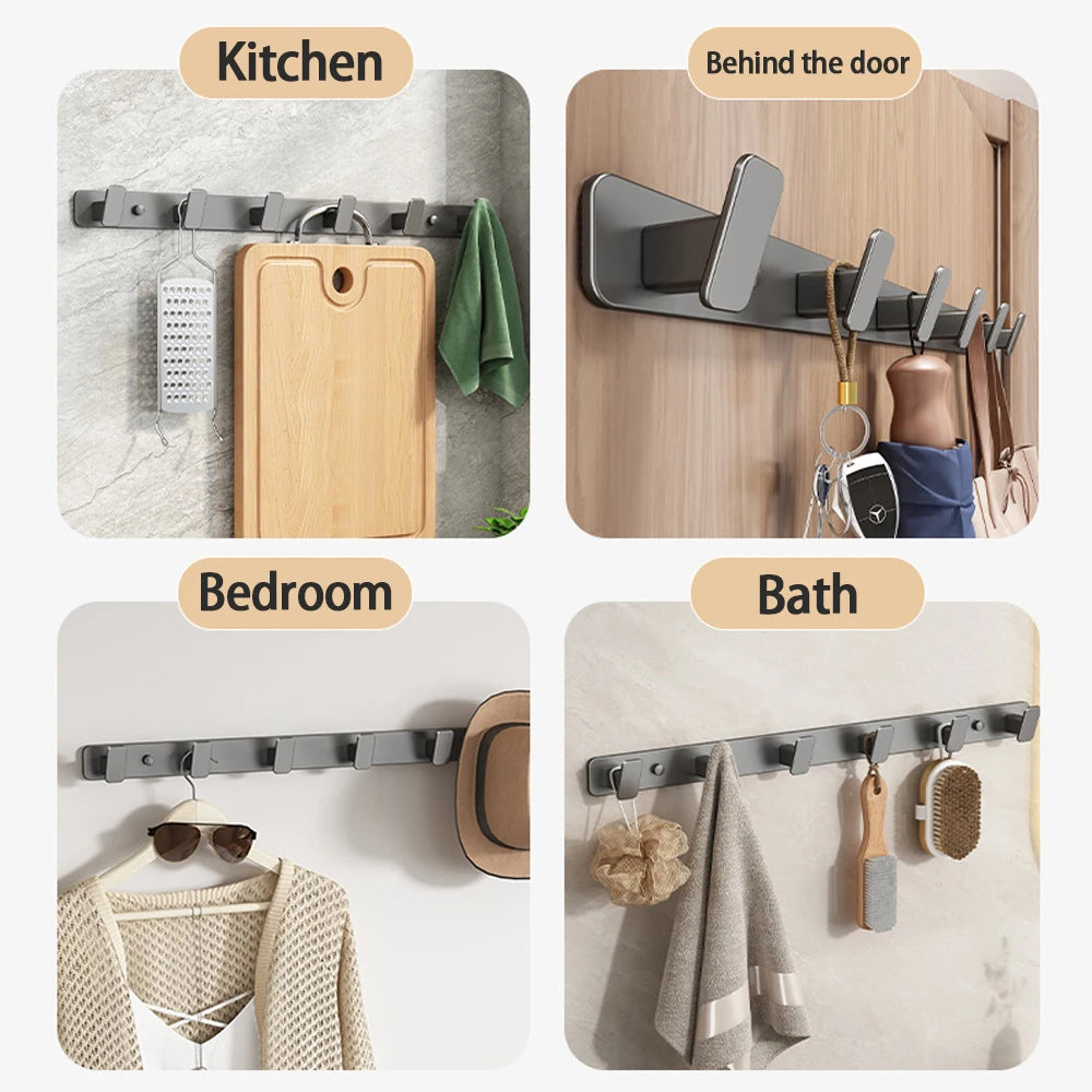 Coat Hook Wall Rack Hanger - Black Coat Rack with 5 Hooks Wall Hooks for Hanging  Hat Key Bag Towel Wall Mount Coat Rack