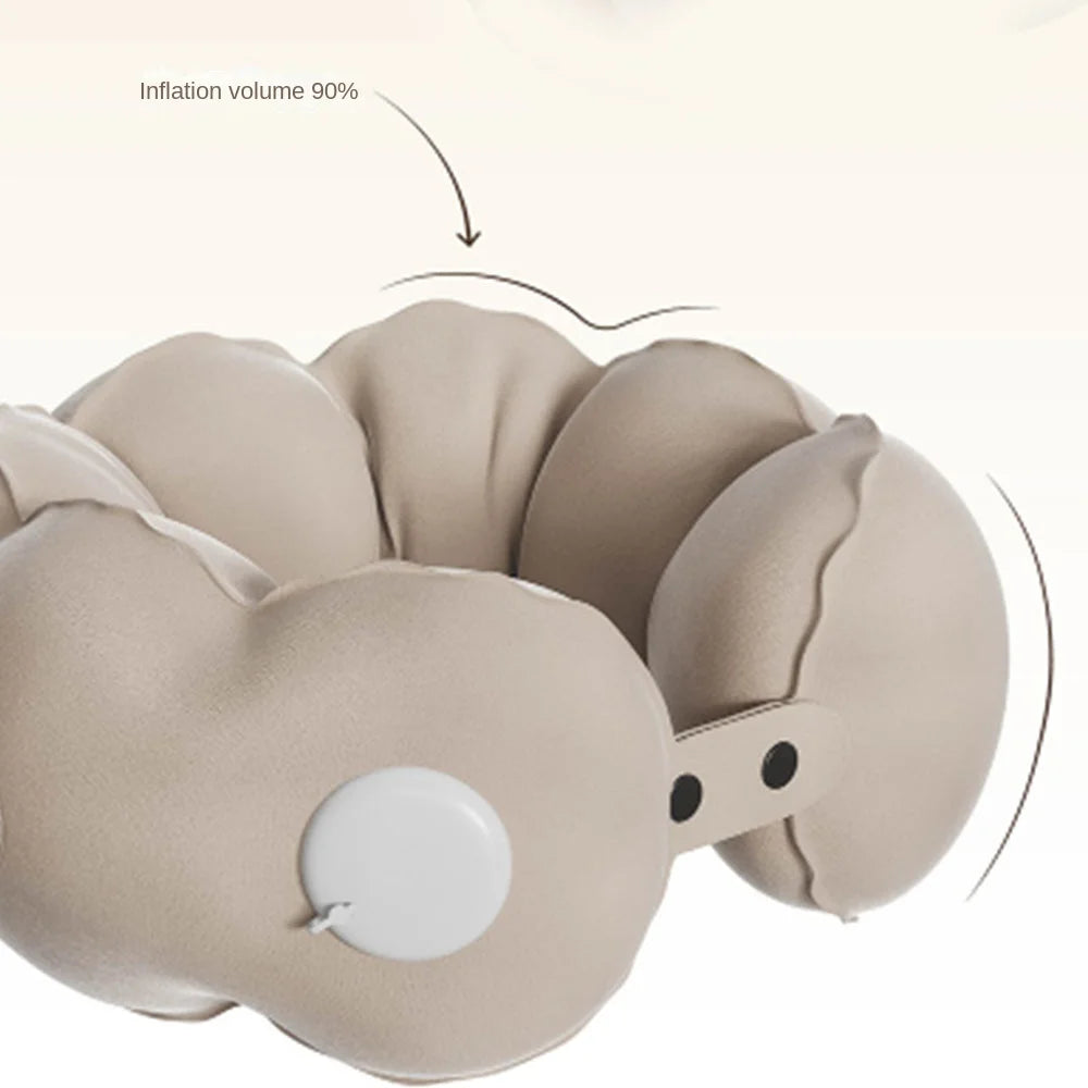 Pressed Inflation Inflatable Travel Pillow Comfort Lightweight U-shaped Pillow Save Space Head Neck Support