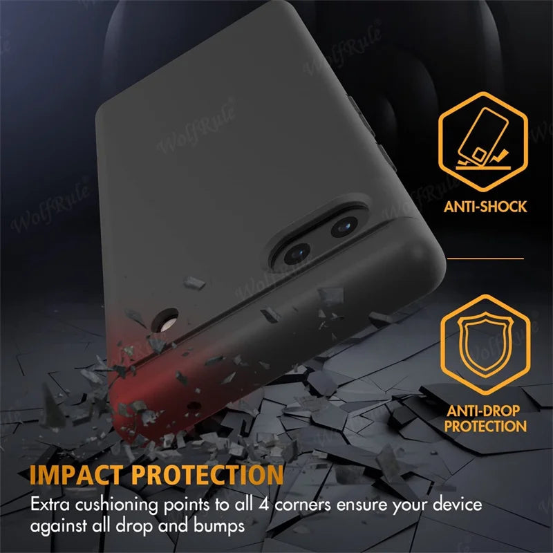 For Cover Google Pixel 7 Case Google Pixel 7 6 8 Pro 7A Capa Shockproof Liquid Silicone TPU Soft Cover Google Pixel 7 Pro Funda