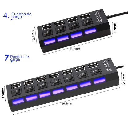 High Speed 4 Port USB 2.0 Multi Splitter USB Hub 2.0 Use Power Adapter Multiple Expander Switch 30cm Cable Hub Docking Stations