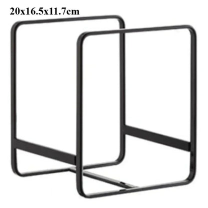 Expandable Pot and Pan Organizers Rack Holder Kitchen Cabinet Pantry Bakeware Organizer Rack with 6 Adjustable Compartments