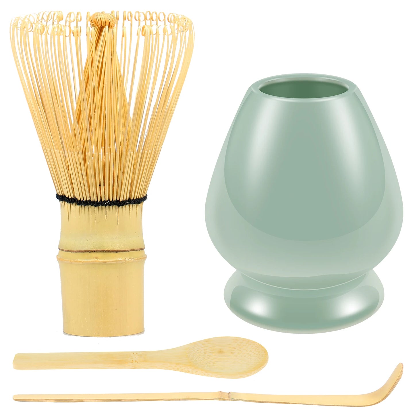 Matcha Whisk and Bowls Kit with Whisk Holder Scoop and Sifter Japanese Style Matcha Making Set Teaset Giftbox for Tea lovers