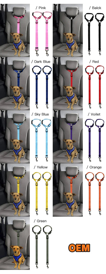 Adjustable Safety Car Seat Belt Harness for Cat and Dog, Universal Practical Puppy Seat - belt Travel Clip Strap Leads