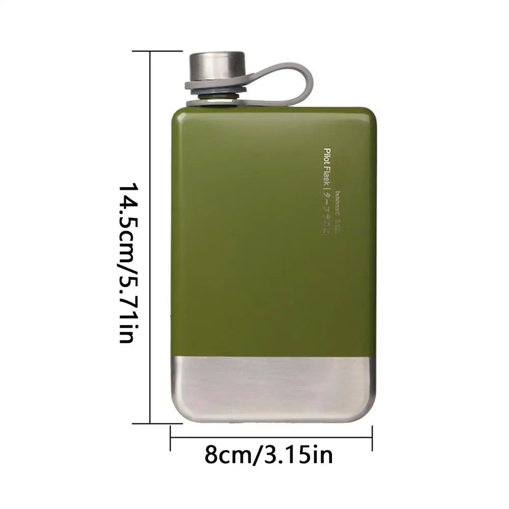 Flat Water Bottles For Travel Leakproof Compact Water Bottle Stainless Steel Reusable Liquor Containers For Beer Beverage Drinks