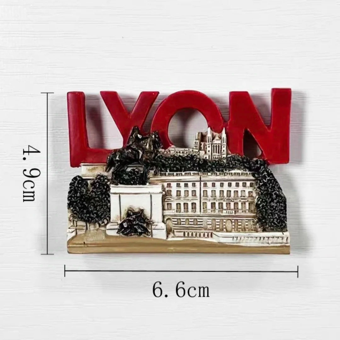 Europe France Lyon Strasbourg Marseille Resin 3D Fridge Magnets Tourism Souvenir Refrigerator Sticker
